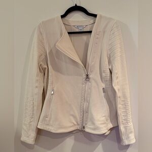 Athleta Cream Women's Moto Knit Blazer Jacket - Large